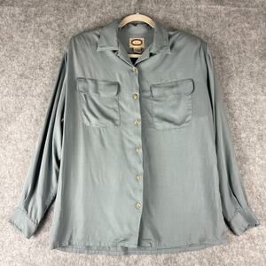 Vintage Banana Republic Top Womens Large Blue Blouse Long Sleeve Classic 80s 90s